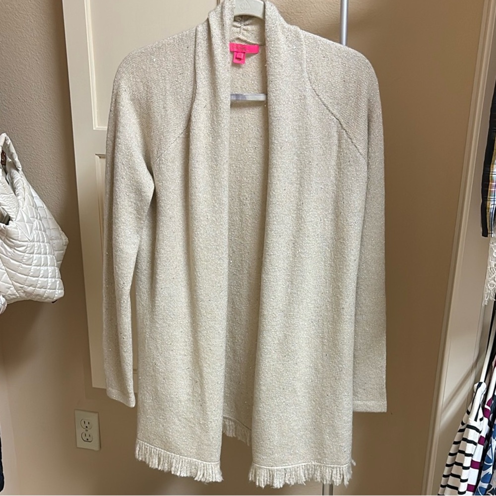 NWT Lilly Pulitzer Tatum Sequin Open Cardigan size M - Picture 5 of 10